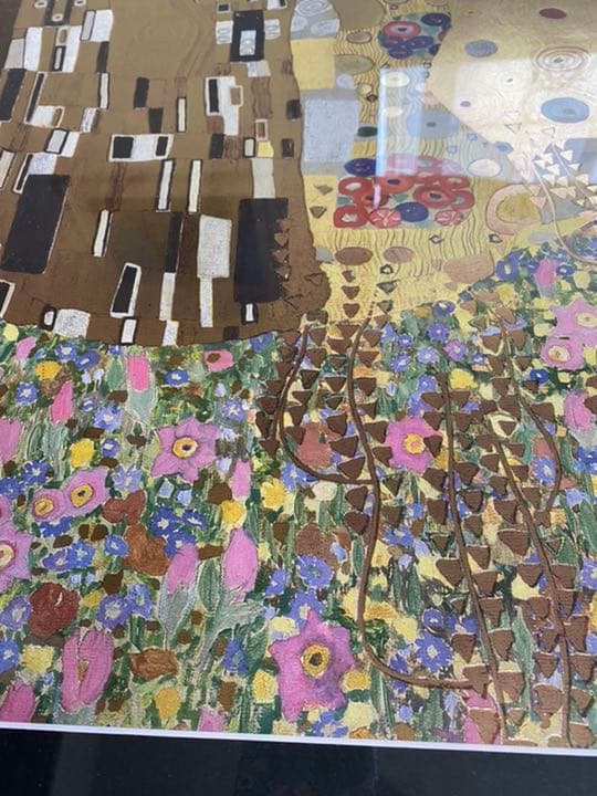 額装品【クリムト】接吻 アンティーク調 ゴールドフレーム付き