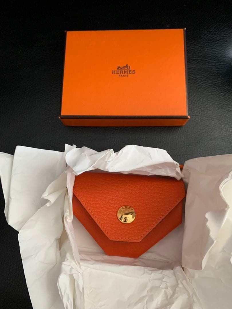 HERMES エルメス　ルヴァン　キャトル　ケース　小銭　未使用　オレンジ