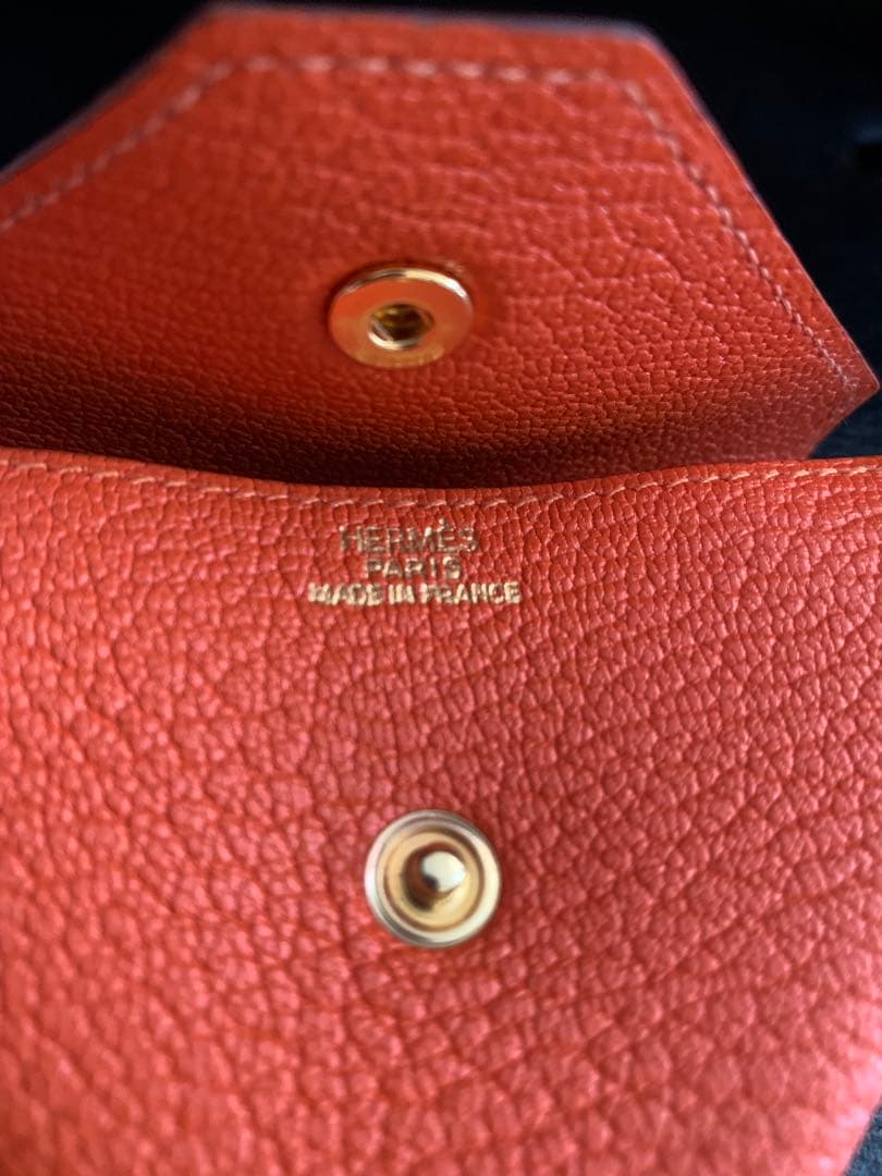 HERMES エルメス　ルヴァン　キャトル　ケース　小銭　未使用　オレンジ