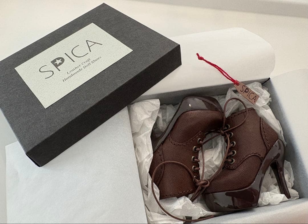 iMda4.3 ピンヒールブーツ ドールシューズ 靴 本革 人形 ハンドメイド