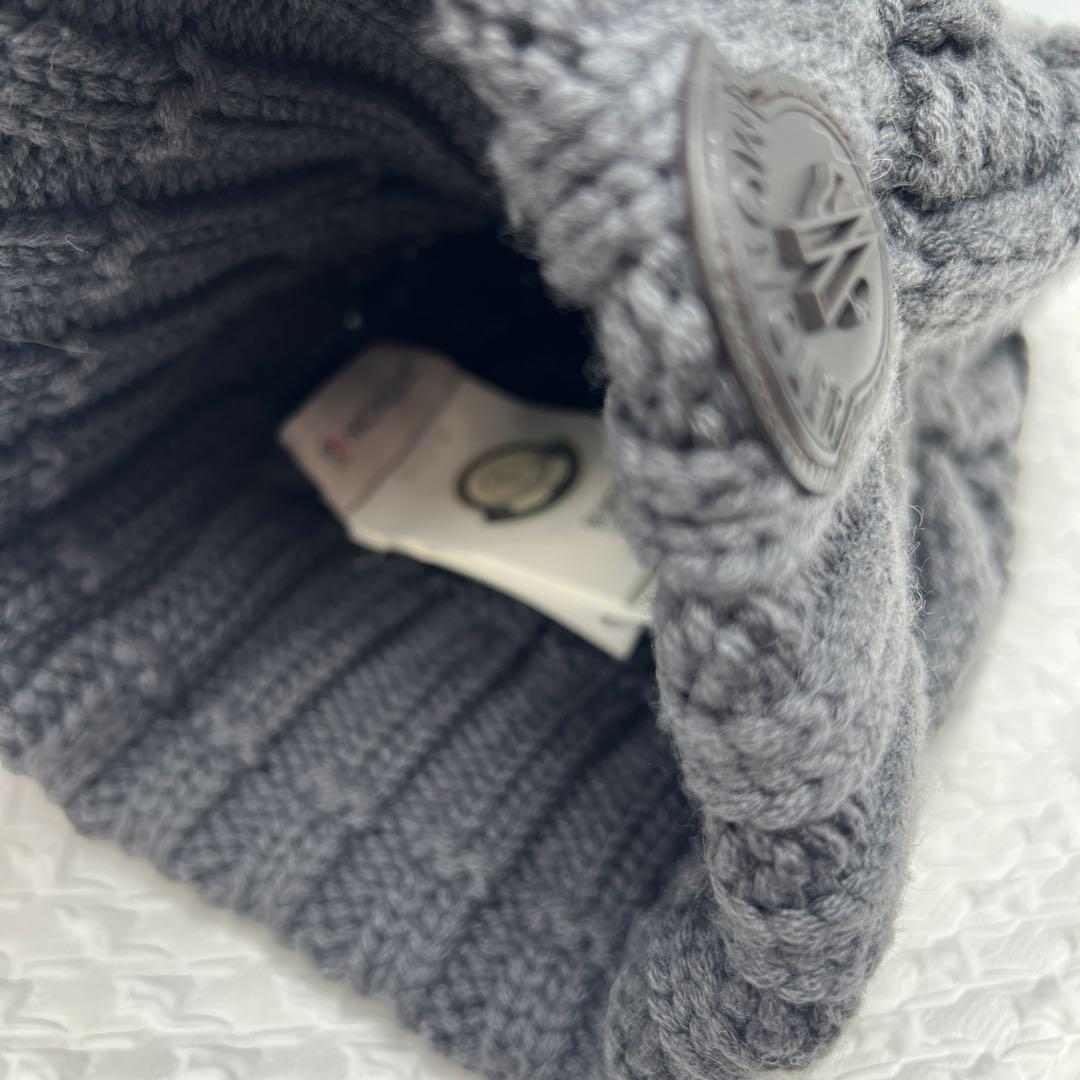 ✨極美品✨MONCLERモンクレール　ニット帽　ウール　ニットキャップ　グレー