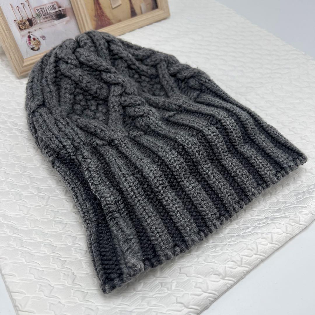 ✨極美品✨MONCLERモンクレール　ニット帽　ウール　ニットキャップ　グレー