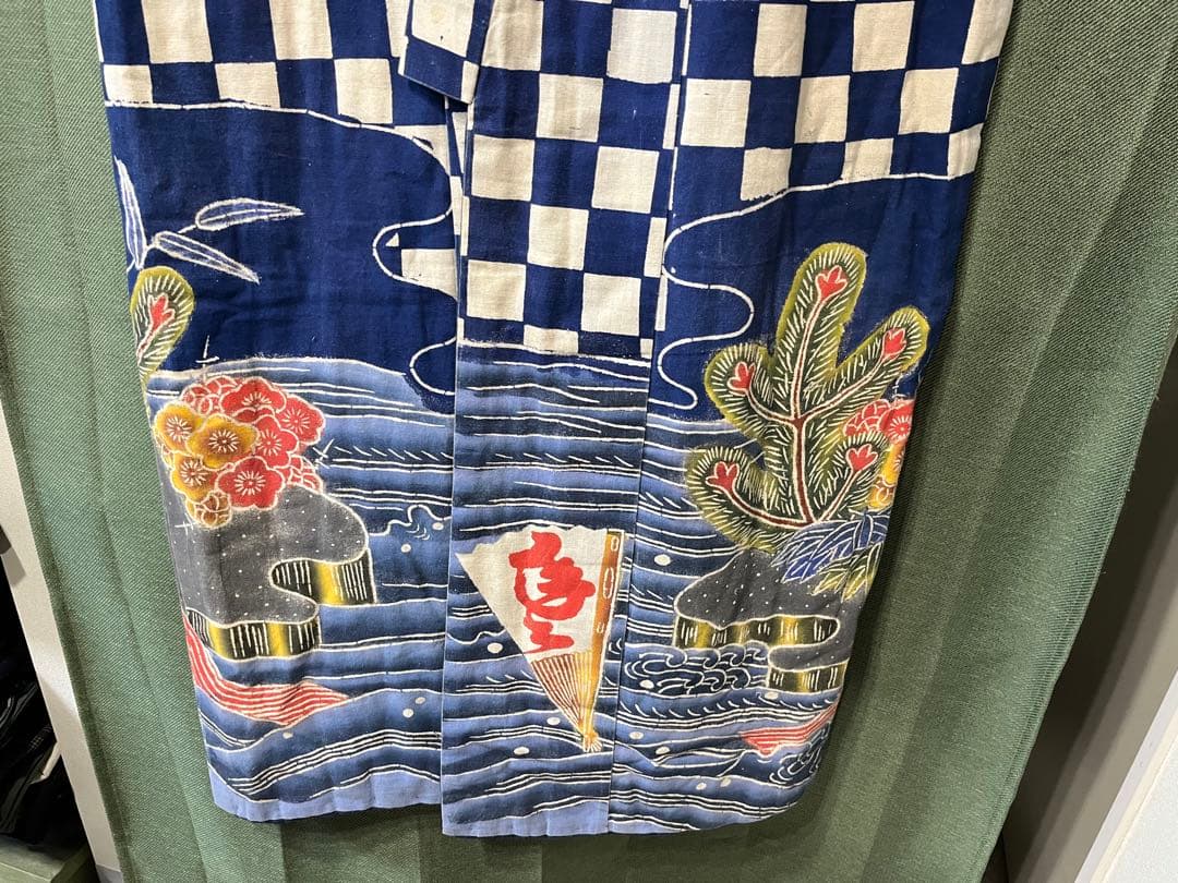 希少！　アンティーク　万祝着　地厚木綿　漁師　大漁祝①