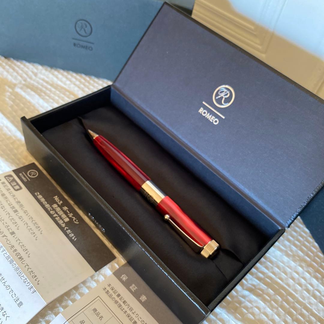 やまちゃんくん　ROMEO ボールペン 太軸イタリアンレッド　ケース付き