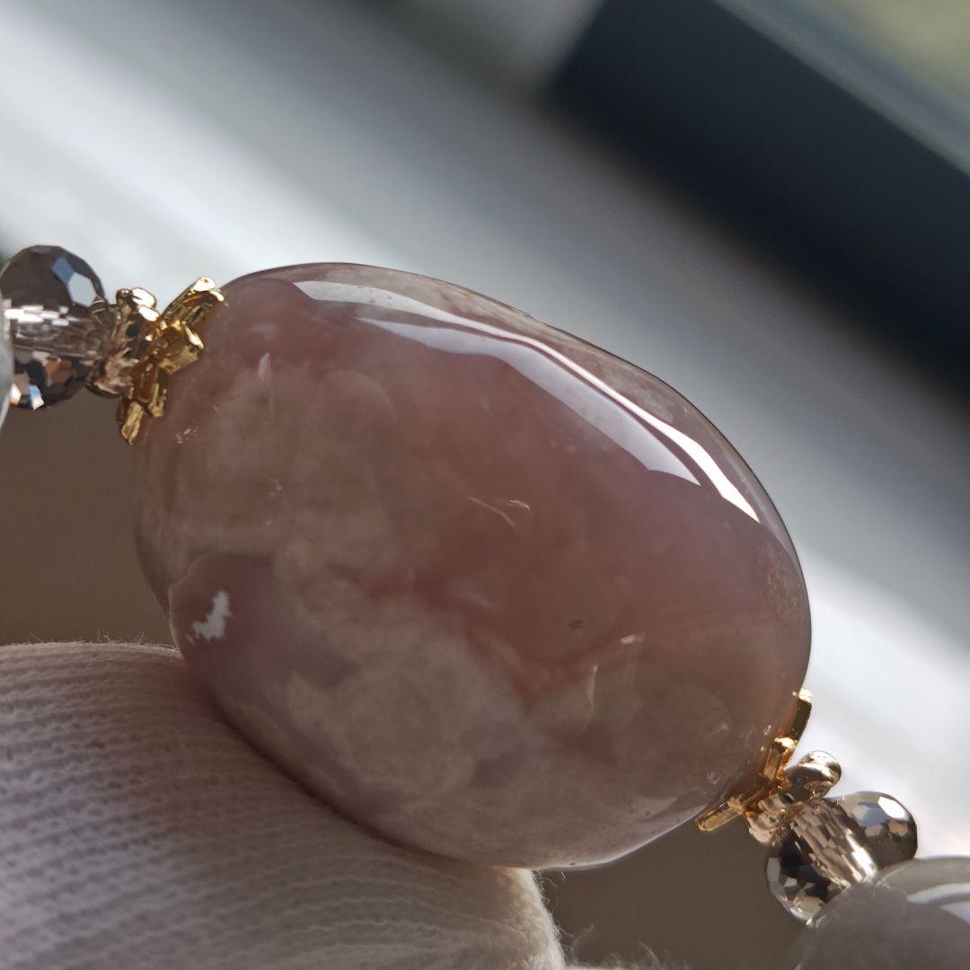 吉です♡新作♡ジオード有りのグレー桜瑪瑙特大タンブル、アラシャン、ジャスパ