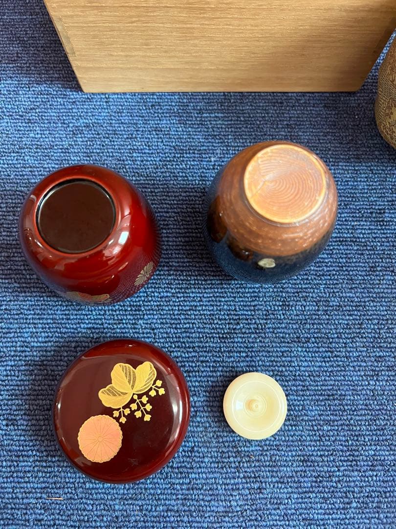 1176  茶入　棗　セット　蒔絵