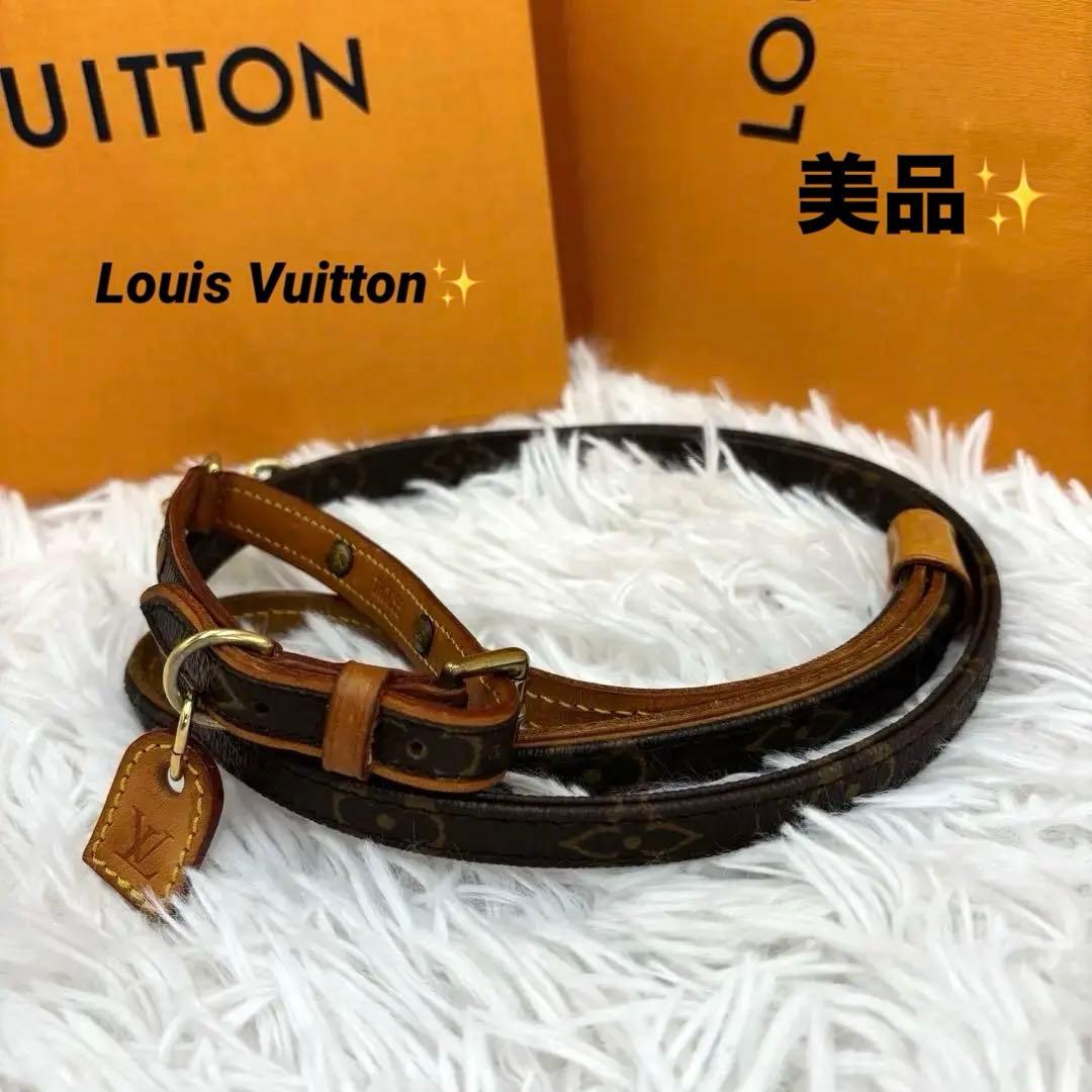 【美品✨】Louis Vuitton モノグラム レザー　小型犬用首輪　リード