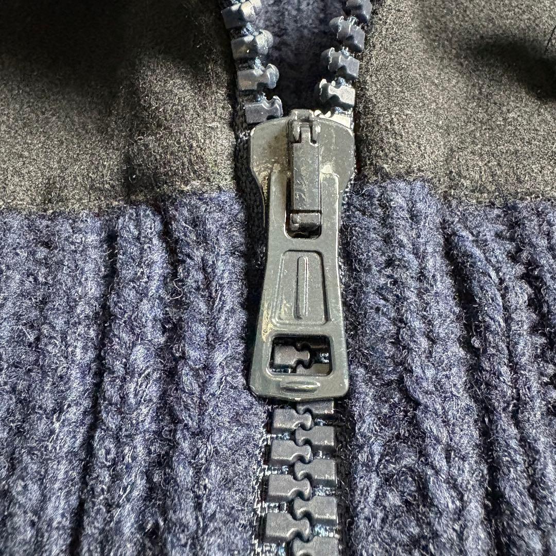 ストーンアイランド　リブニット　フード切り替え　ジップアップパーカー