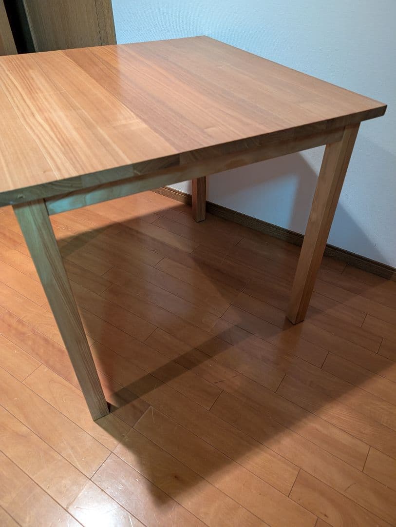 《送料込》無印良品 正方形 木製デスク 天然木 タモ材 廃盤 机 ダイニング