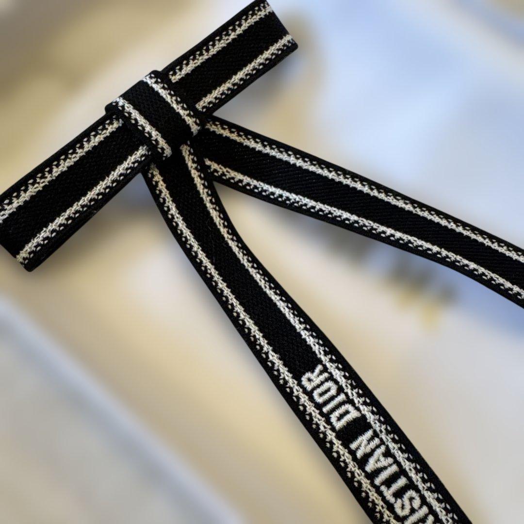 クリスチャンディオール Dior リボンバレッタ 黒 現行品