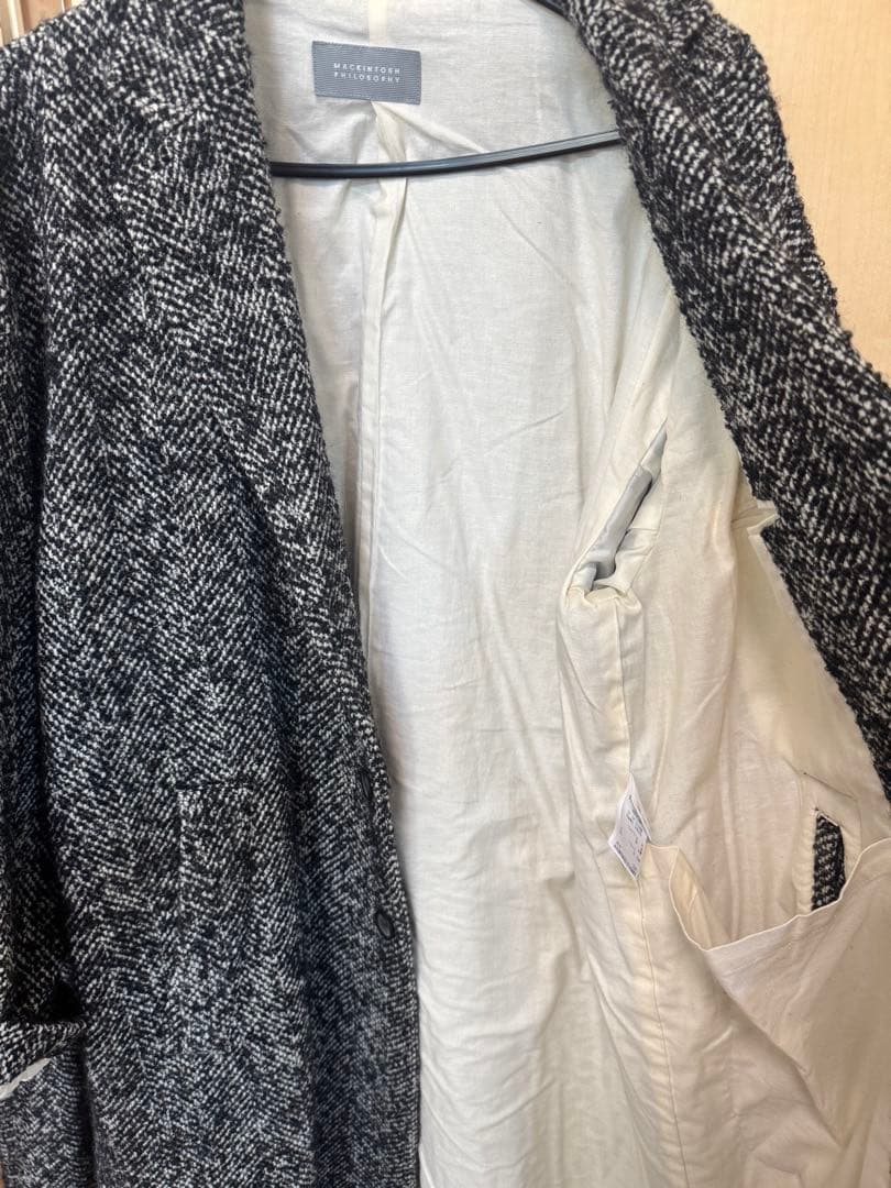マッキントッシュフィロソフィー　ツイード　ロングコート　ビッグシルエット　M