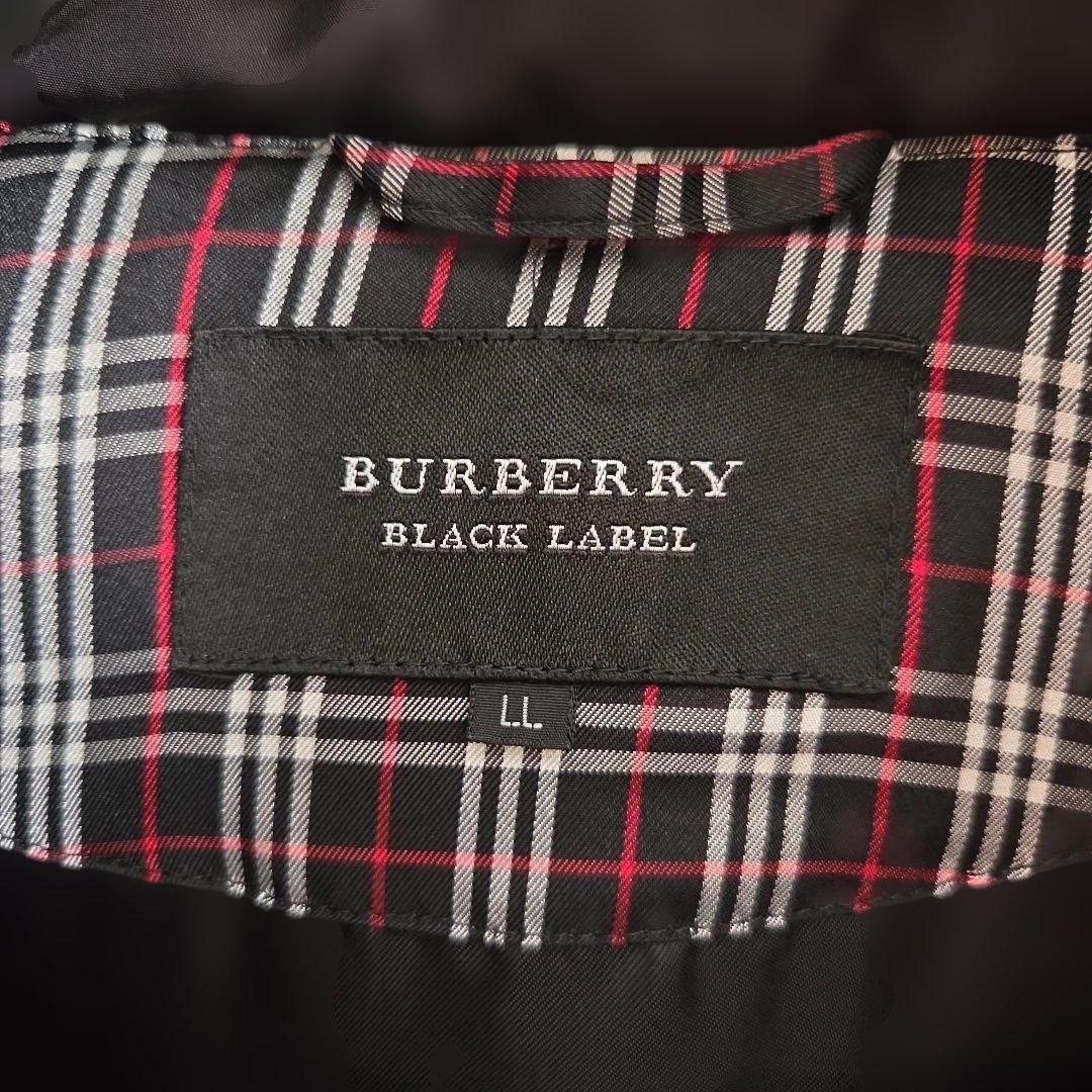 バーバリーブラックレーベル タヌキ毛 ダウンジャケット XL 黒 クリーニング済