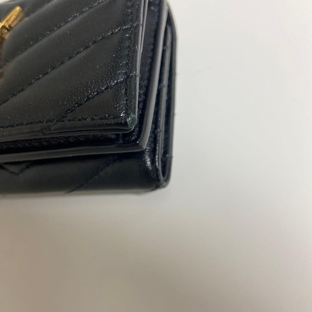 【16日限定】SAINT LAURENT ミニ 三つ折り財布 YSL ラムスキン
