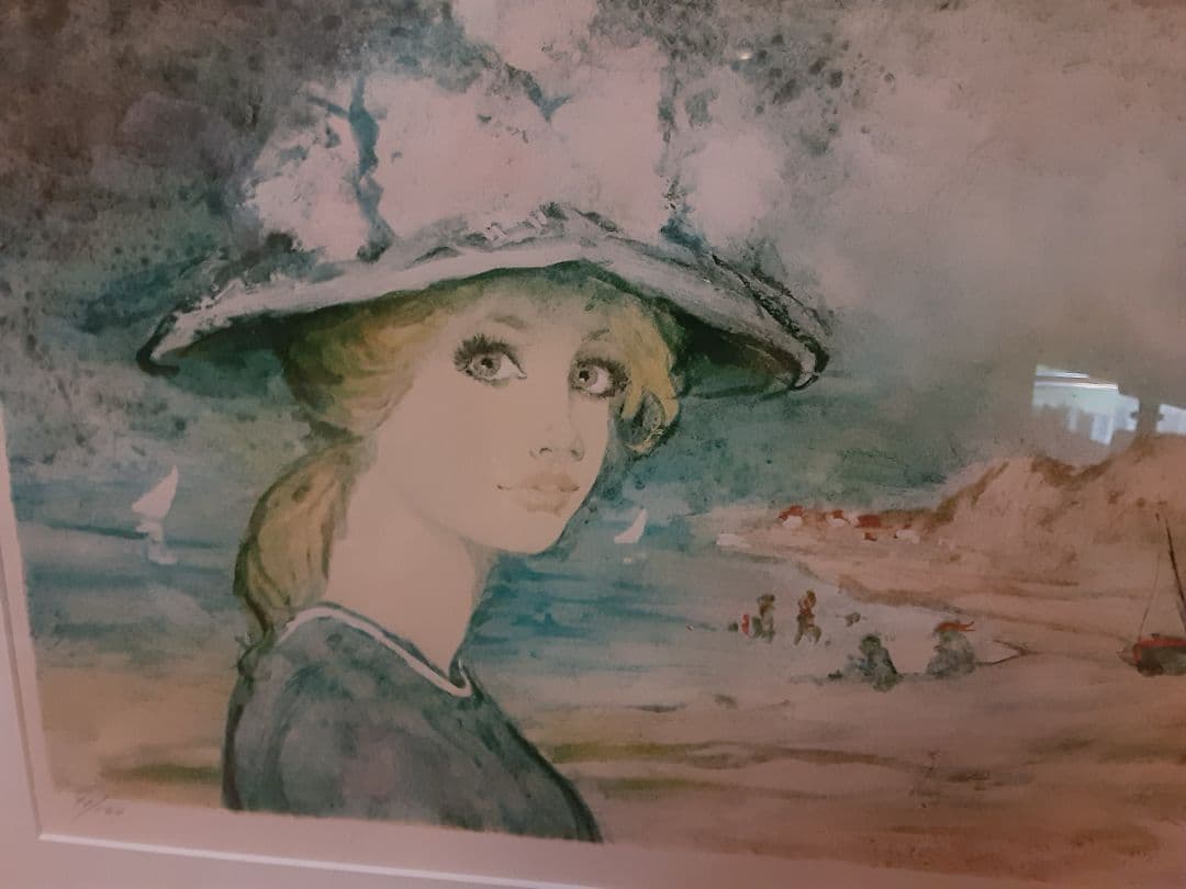 リトグラフ シ ャロワ 内気な女性