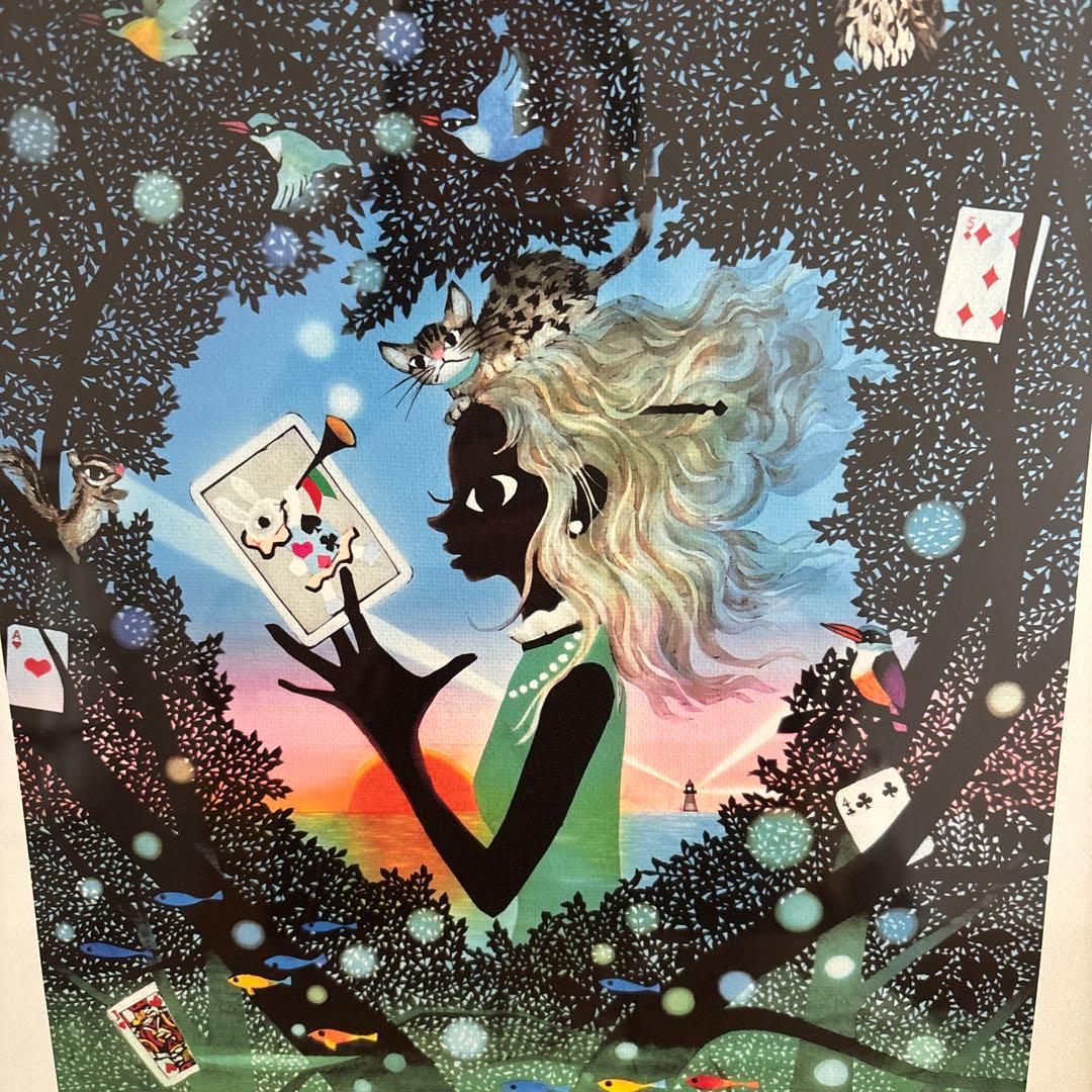 藤城清治 Aliceのハート ジクレー サイン入り 408/600額縁つき