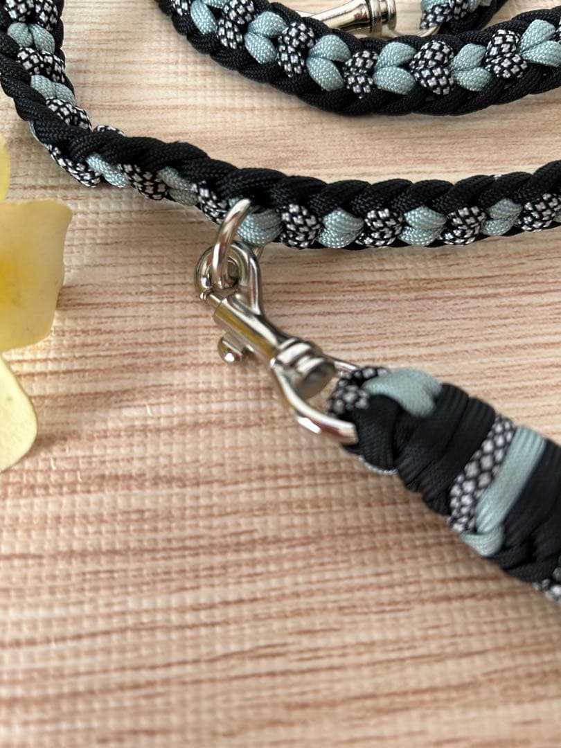 パラコードリード　カフェリード　ダブルハート　ブラックダイヤ　No.122