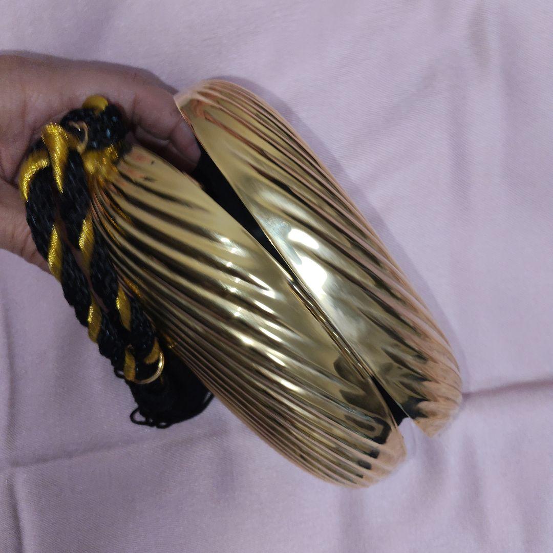 80'sビンテージ！タッセル付き ゴールド スワール クラッチバッグ パーティー