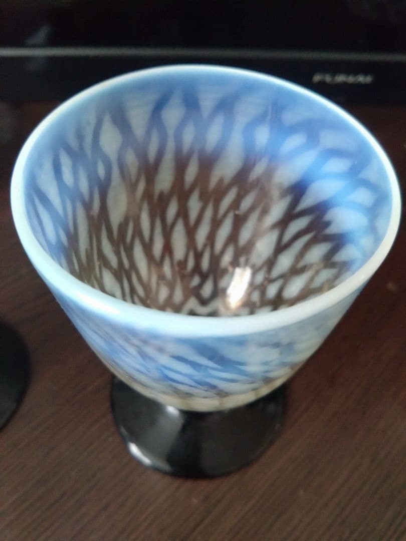 ###和ガラス氷コップ大正昭和レトロモダン美品1点物###