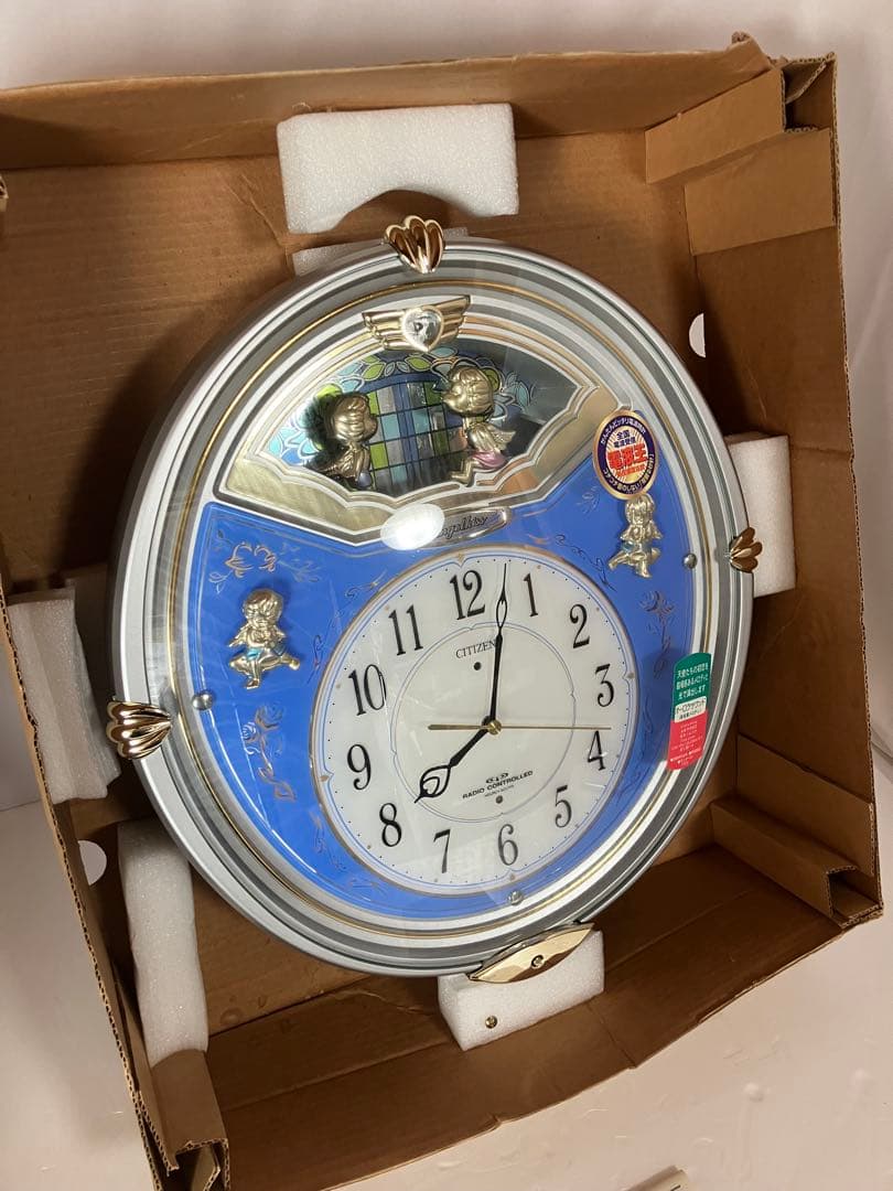 【新品】シチズン エンジェルキス 電波掛け時計 6曲メロディ入り 4MN404