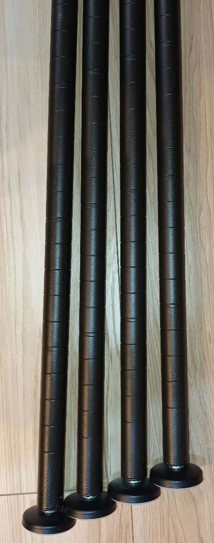 わ*！様 ルミナスノワール　ウッドシェルフ棚　7段　延長テンションポール　有孔ボ