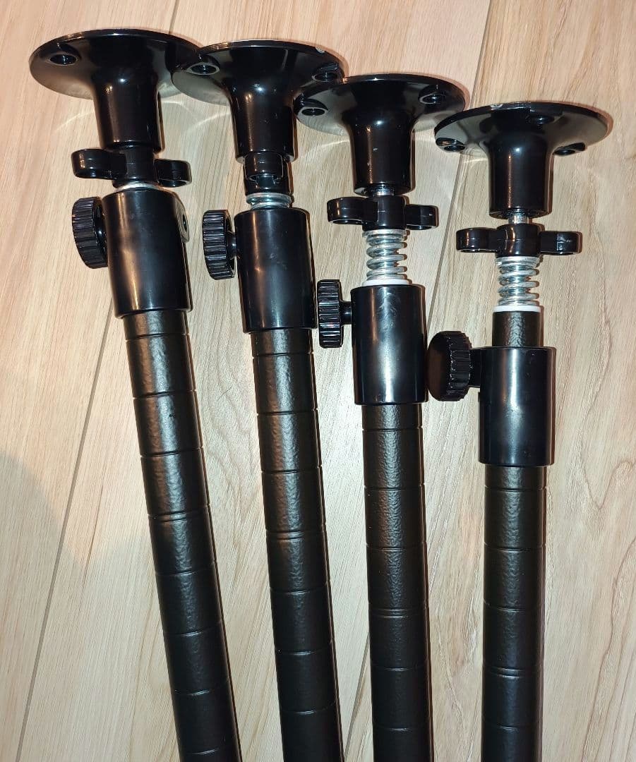 わ*！様 ルミナスノワール　ウッドシェルフ棚　7段　延長テンションポール　有孔ボ