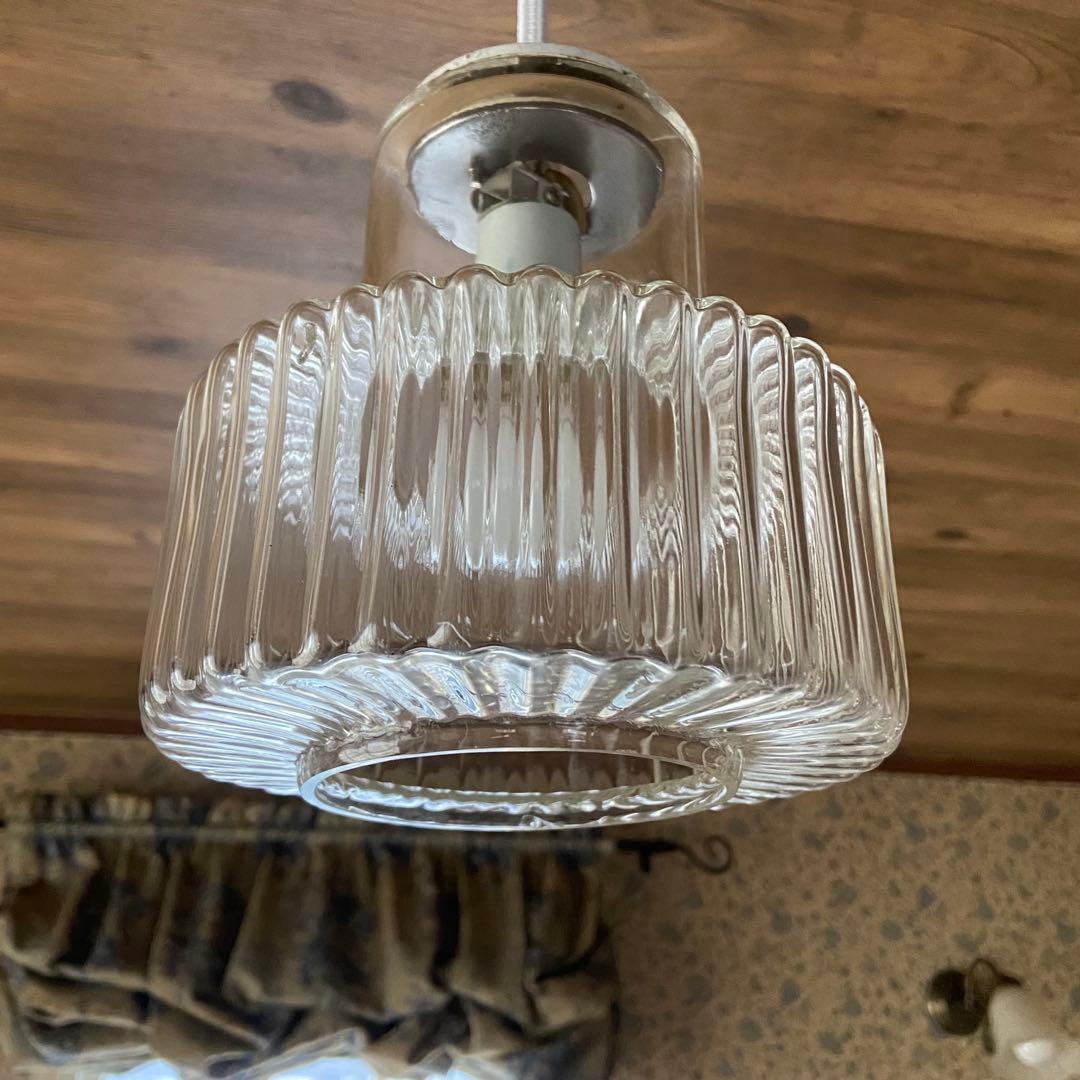 昭和レトロ　ガラスシェード　ペンダントライト　照明