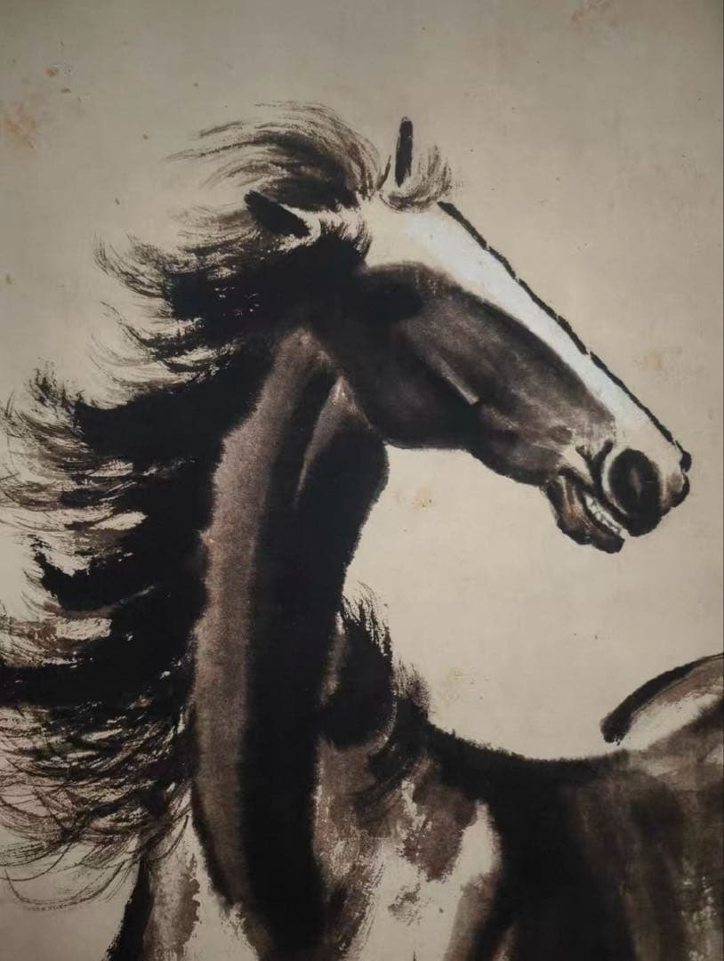 水墨画風 掛軸 馬 中国絵画 アートインテリア