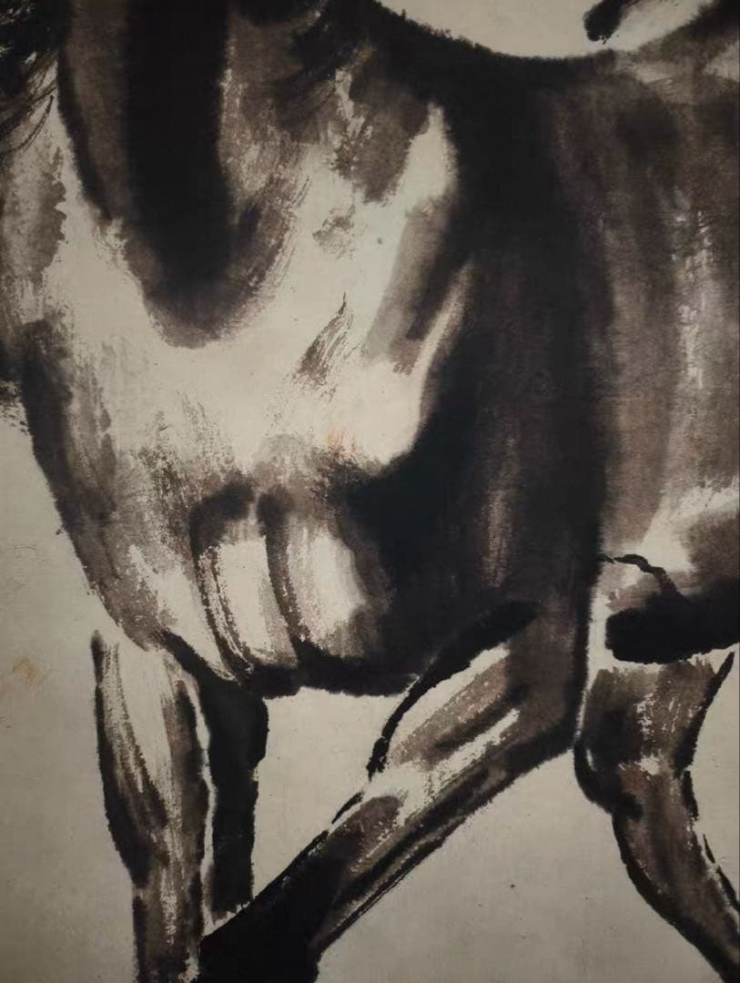 水墨画風 掛軸 馬 中国絵画 アートインテリア