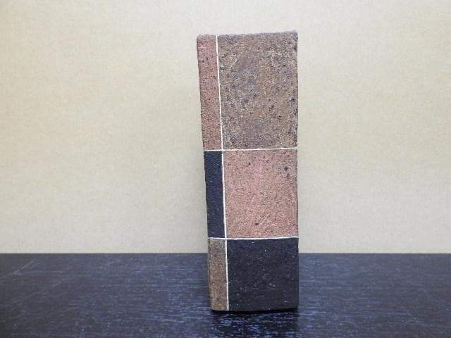 山本幸嗣　泥彩花入　共箱　MA374