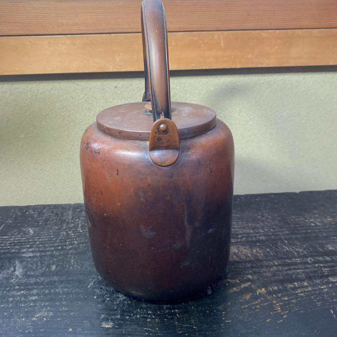 銅製 筒形やかん25cm17cm