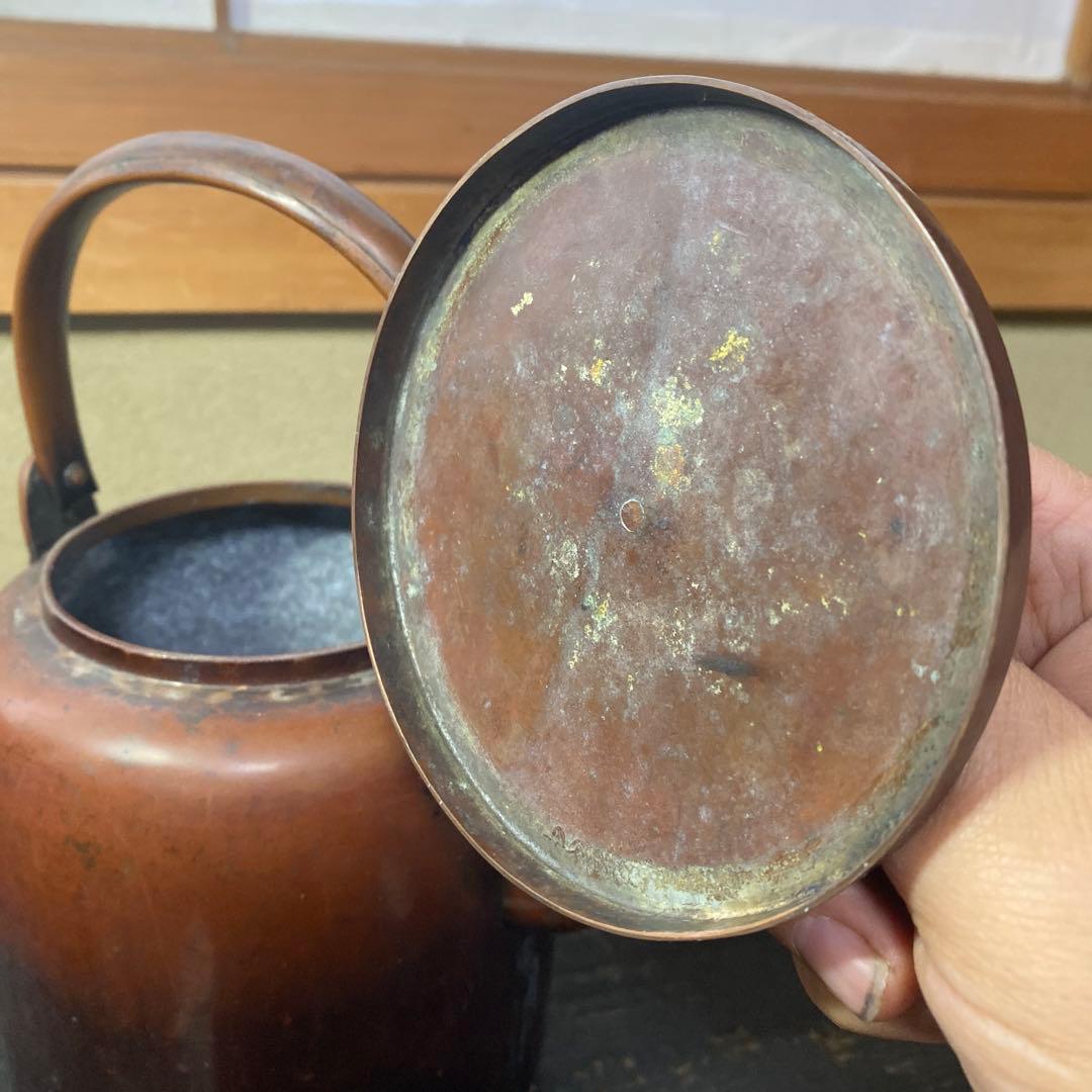 銅製 筒形やかん25cm17cm