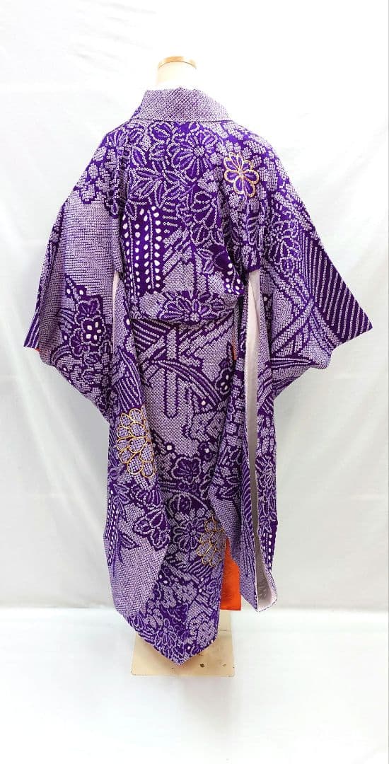 FN12074b 着物 振袖 正絹 絞り 161〜171cm