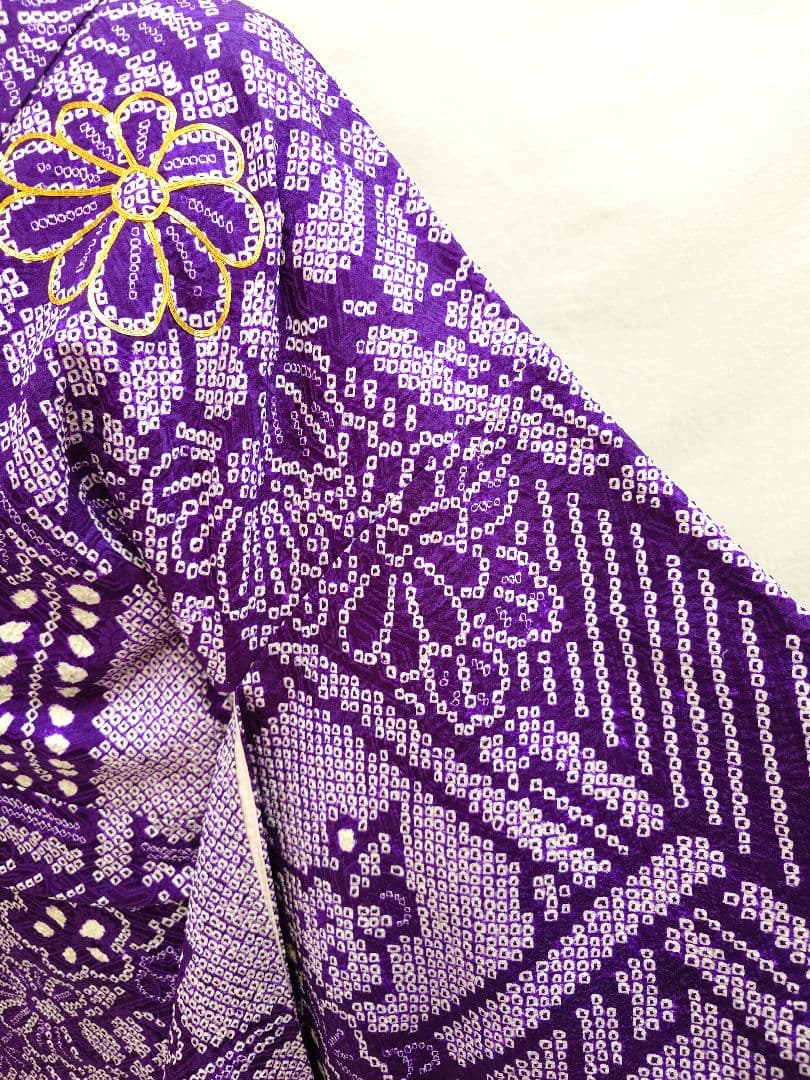 FN12074b 着物 振袖 正絹 絞り 161〜171cm