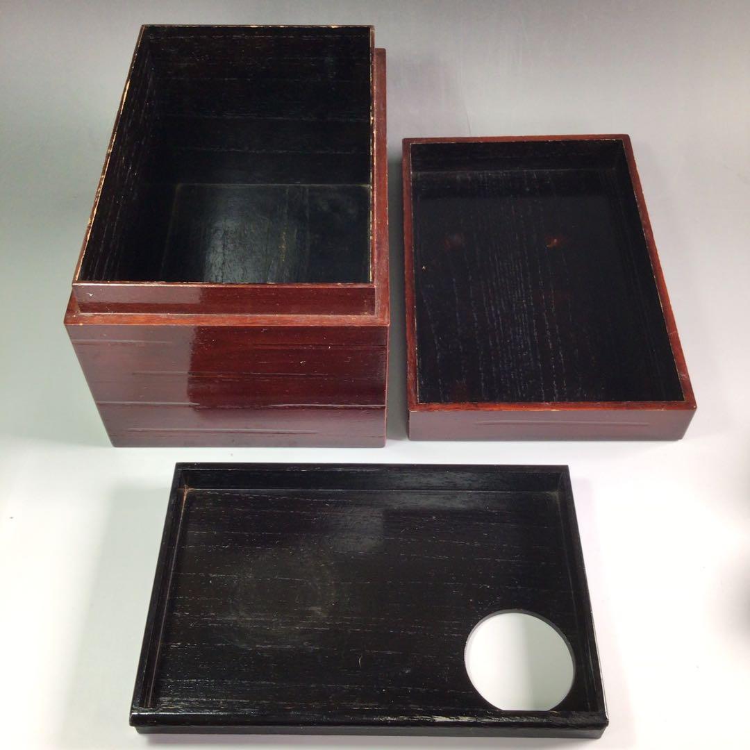 Ｒ４４１　茶箱　『溜塗』『利休形』『野点』『茶器揃』　茶道具