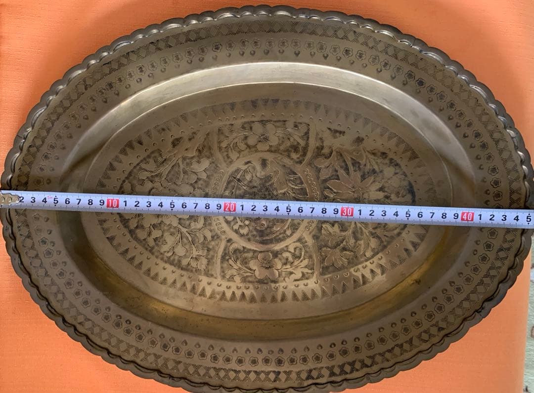 希少　ペルシャ風　鉄造彫金皿　伝統工芸　アンティーク
