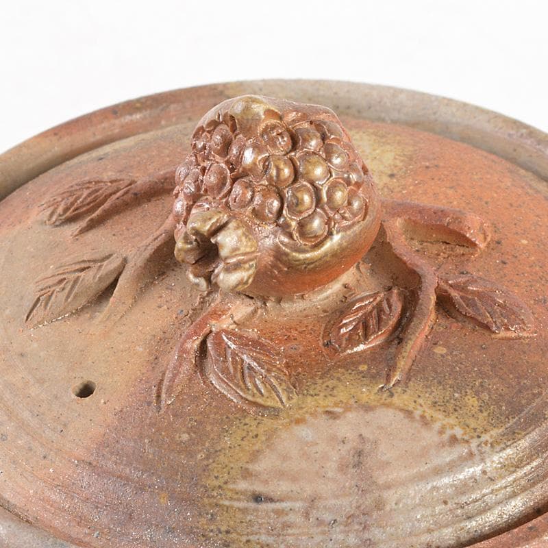 煎茶道具　備前焼　明光窯　果実摘　宝瓶　急須　共箱　D　R6193