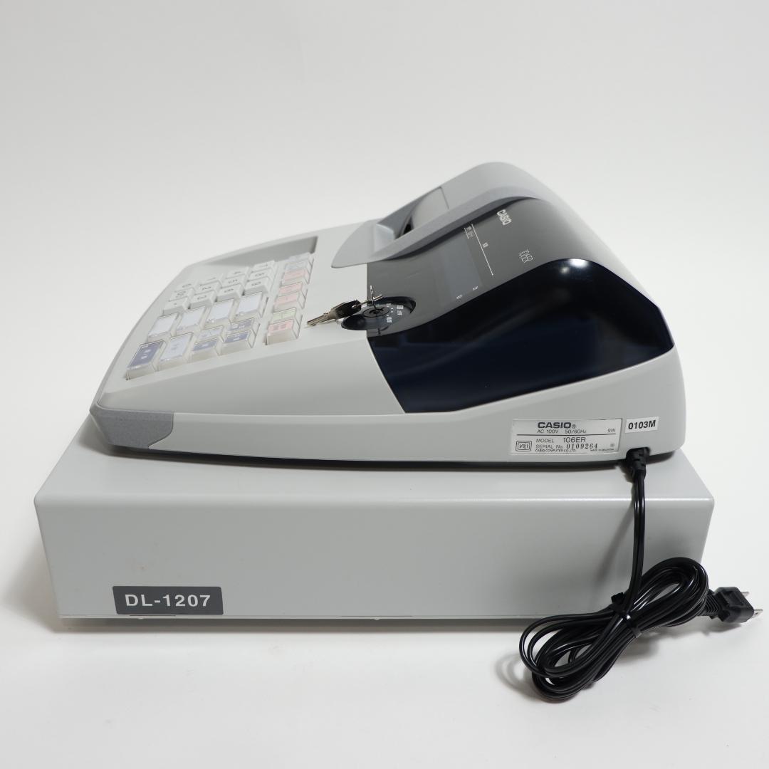 CASIO 106ER レジスター 本体 キー付き 動作良好 美品 グレー