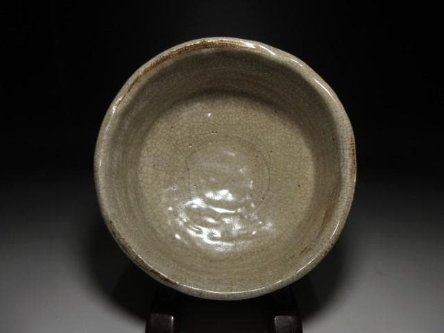 桃山時代 美濃 古志野 茶碗／斗出庵（人間国宝 荒川豊蔵） 識箱／時代仕覆