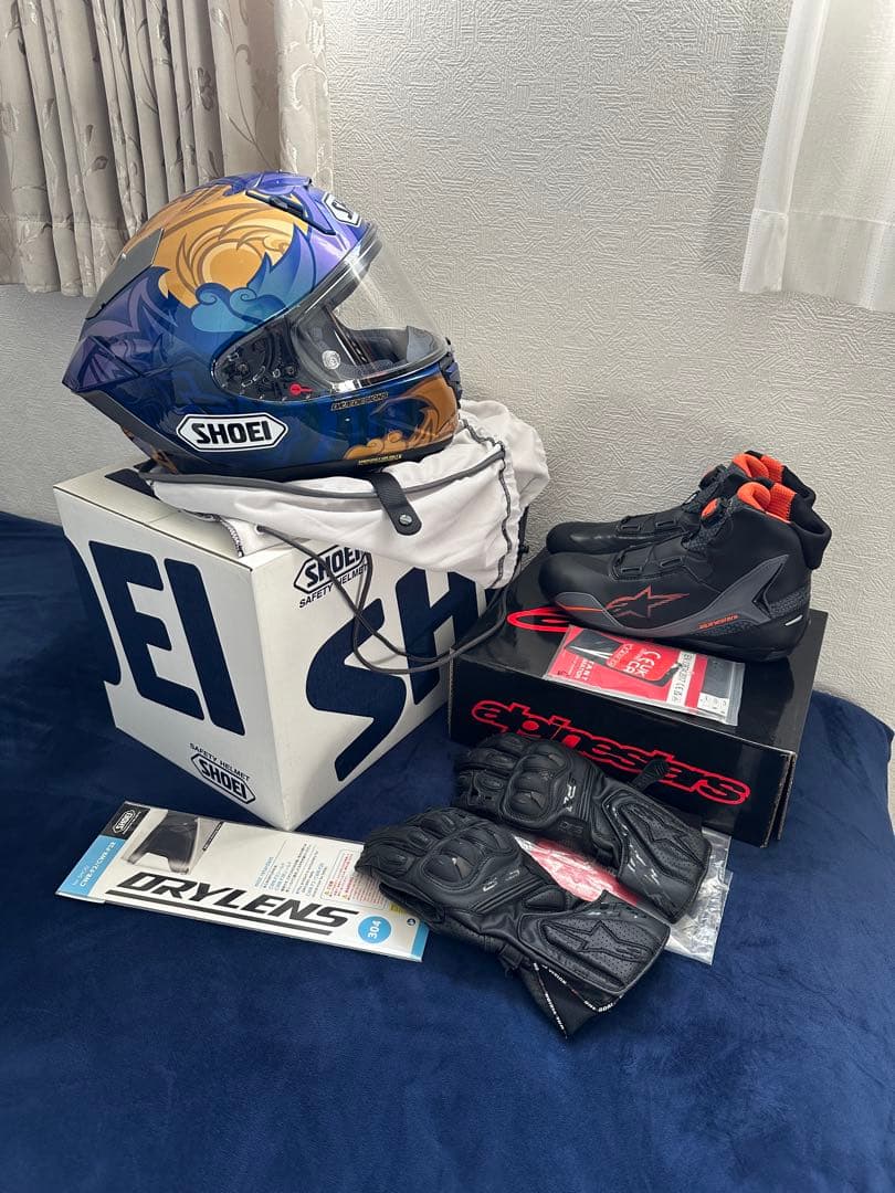 SHOEI X-15+アルパインスターズグローブ、シューズセット