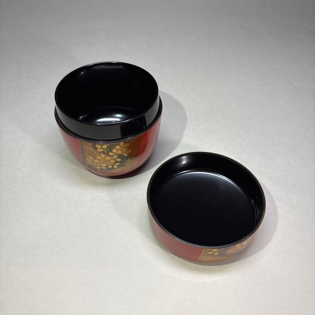 杉谷斉光　誰が袖蒔絵　朱大棗 (桐箱入)