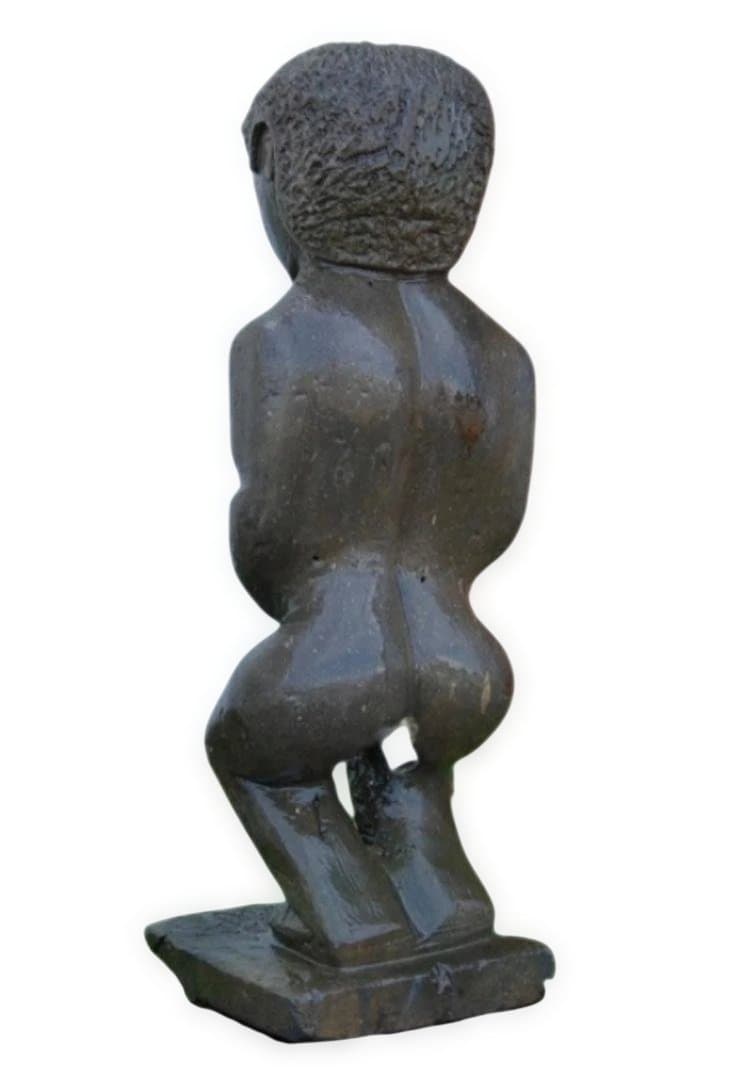 西洋庭園 八女石の古い小便小僧 ガーデン 石像 水鉢 噴水 燈籠