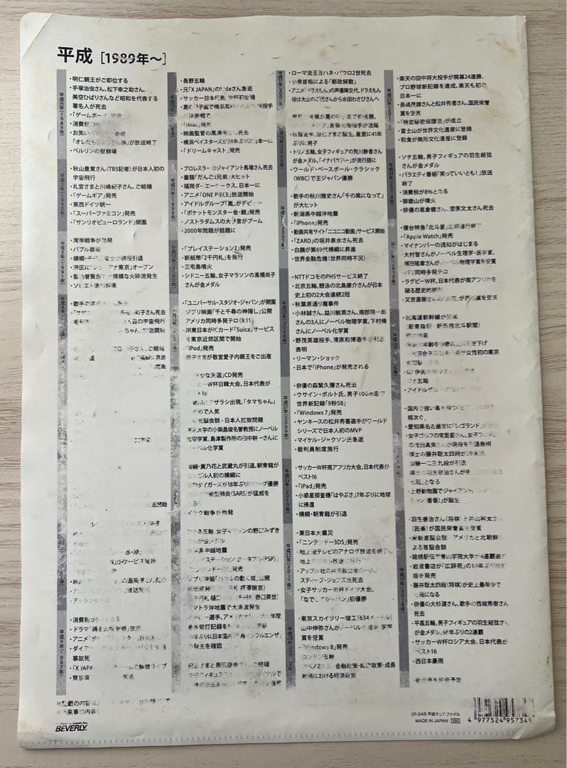 《激レア》平成クリアファイル  1枚(送料込)