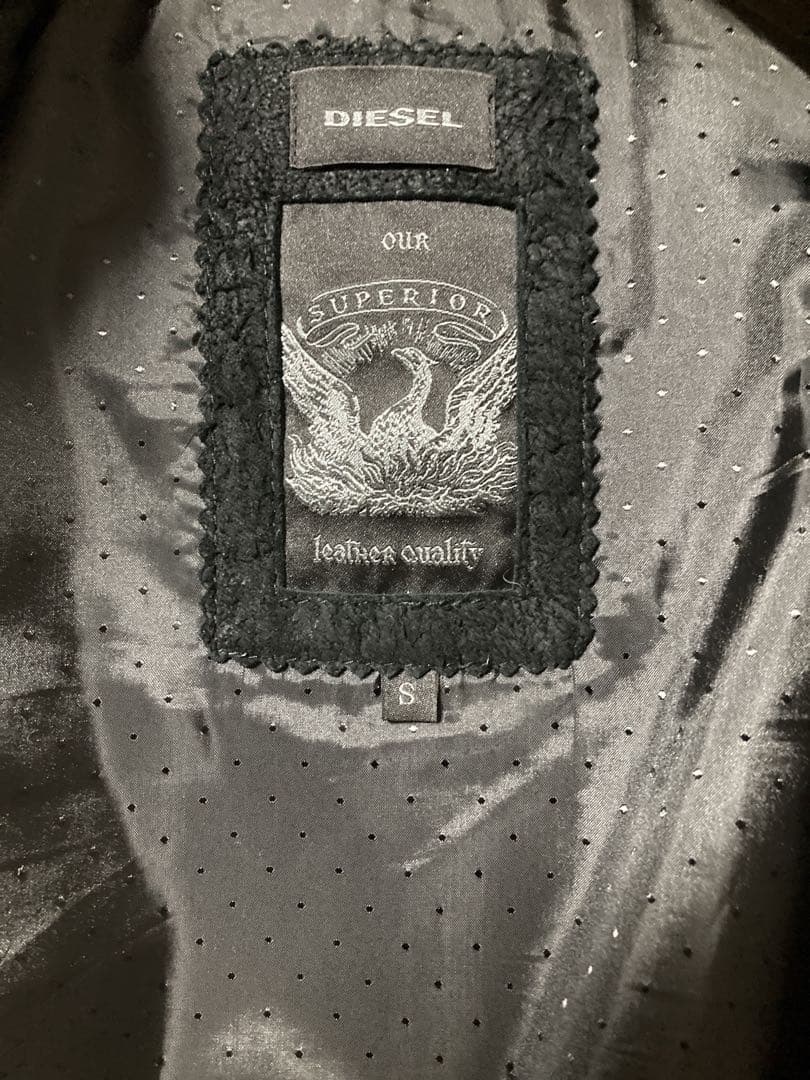 DIESEL ヌバックSheep Skinシングルライダースジャケット サイズS