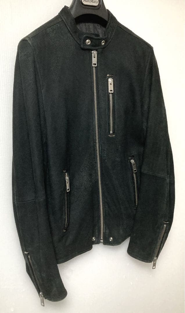 DIESEL ヌバックSheep Skinシングルライダースジャケット サイズS