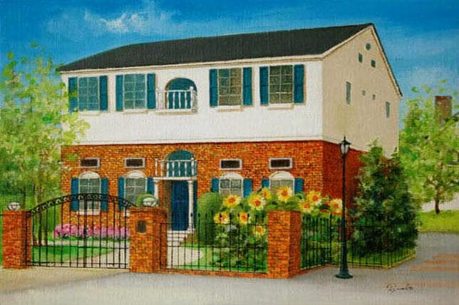 油絵 菅家令子 絵 絵画 インテリア 額付(銀) F4-110212 家ひまわり