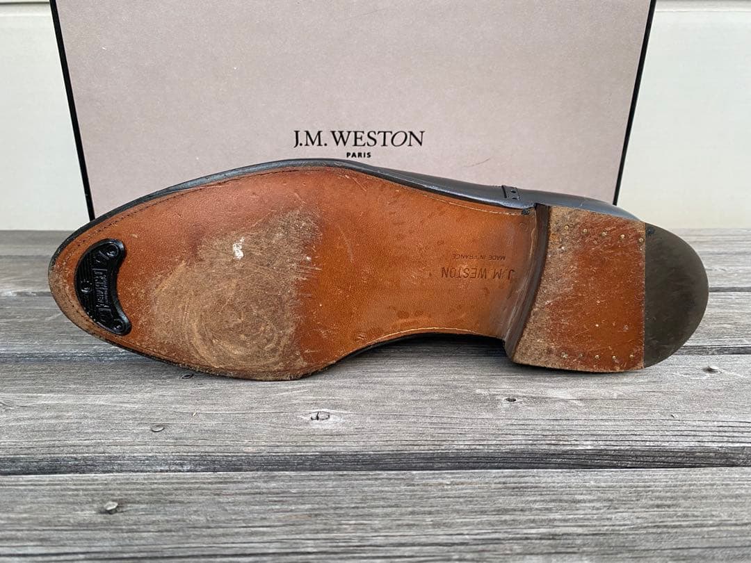 J.M.Weston 666 ブラック 7.5D 26cm クォーターブローグ