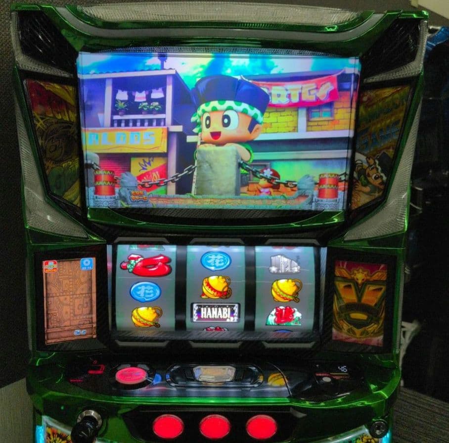 パチスロ実機　スマスロ緑ドン5 簡易ユニット付　送料無料