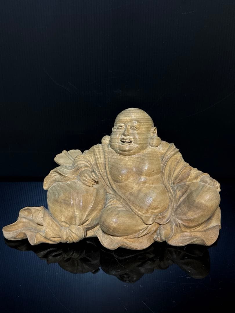 超絶技巧 細密 平安 大仏師 内藤光石 作 木彫 布袋 坐像 桐共箱 仏教美術