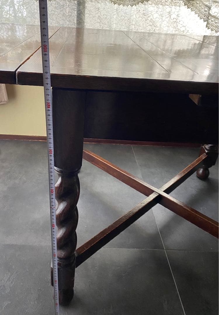 送料込み三越イギリスアンティークテーブル（伸縮可能）