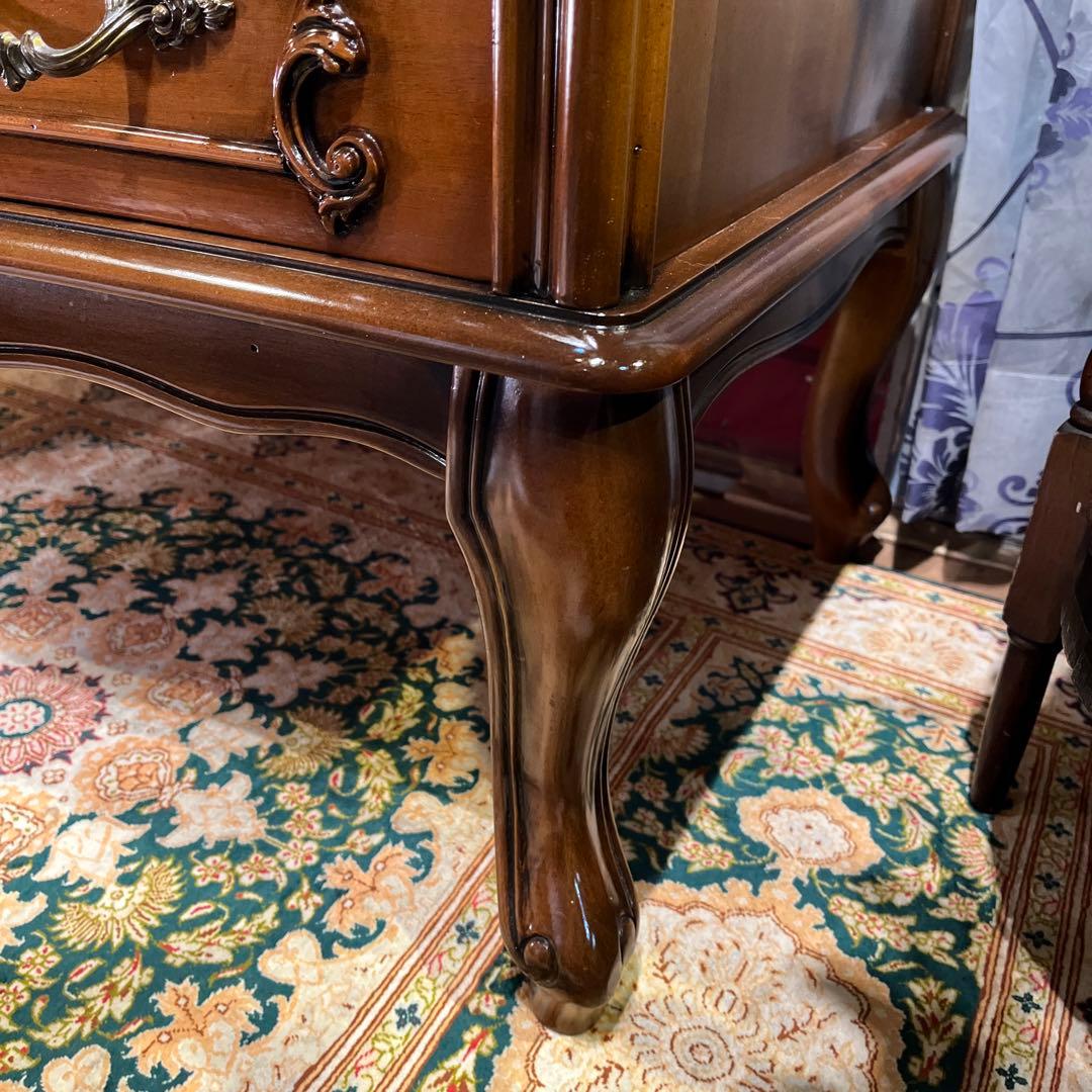 雪　Sale 美品　アンティーク 猫脚　５DRキャビネット